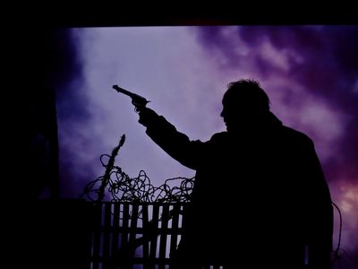 Udo Kier gun photo by Kim Morgan