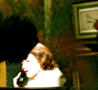 Charlottle Rampling on phone photo by Kim Morgan